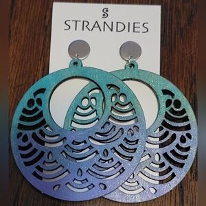 Handpainted wooden earrings